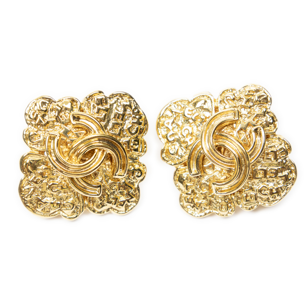 Chanel CC Flower Clip On Earrings
